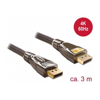 Delock Cable Display Port 1.2 Male/Male 4k Premium 3m 82772