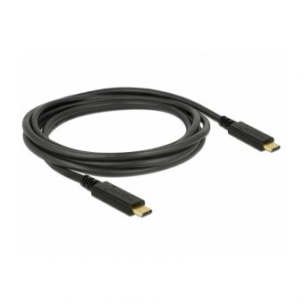 Delock Cable USB-C 3.1 To USB-C With PD 3A 2m Black 83668 - Image 2