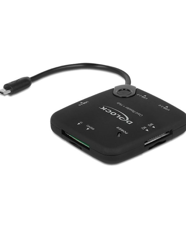 Delock Micro USB OTG Card Reader + 3 port USB Hub 65529