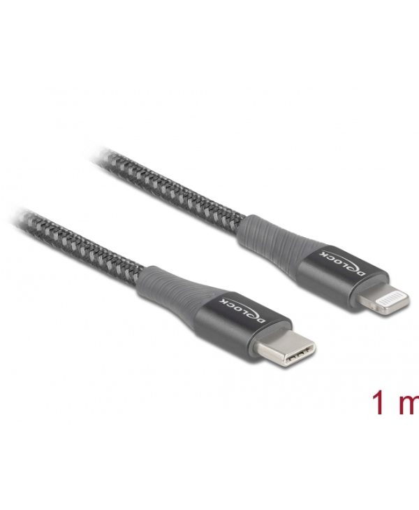 Delock Cable USB-C To Lightning 1m Grey 86631
