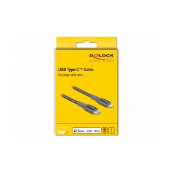 Delock Cable USB-C To Lightning 1m Grey 86631 - Image 3