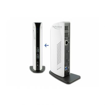 Delock Docking Station Dual HDMI FHD/USB 3.2/LAN White 87771