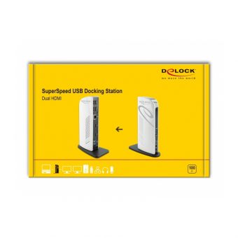 Delock Docking Station Dual HDMI FHD/USB 3.2/LAN White 87771 - Image 7