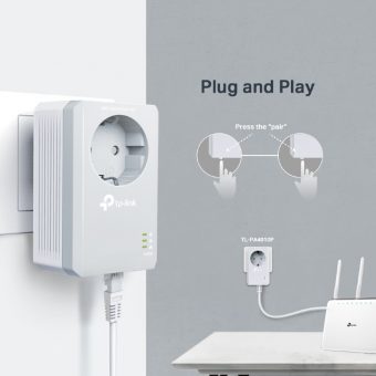 TP-Link AV600 Passthrough Powerline Starter Kit TL-PA4010P KIT V5 - Image 4