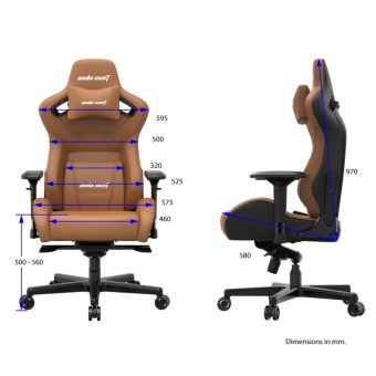 AndaSeat Kaiser 2 XL Premium Gaming Chair Brown AD12XL-07-K-PV-K01 - Image 3