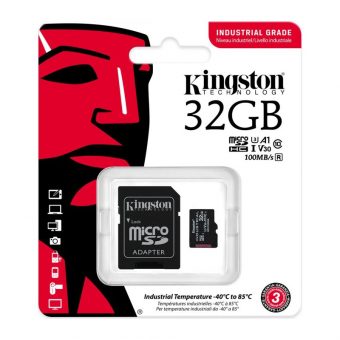 Kingston Industrial Temperature MicroSDHC + SD Adapter 32GB UHS-I U3 A1 Class 10 SDCIT2/32GB - Image 2
