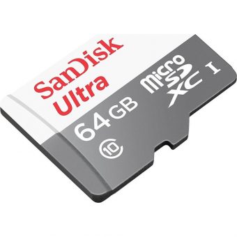 SanDisk Ultra MicroSDXC 64GB UHS-I Class 10 With Adapter SDSQUNR-064G-GN3MA