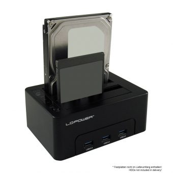LC-Power 2.5"/3.5" USB 3.0 2-Bay Docking Station LC-DOCK-U3-HUB - Image 3