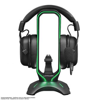 LC-Power USB Hub & Headphone Holder LC-HUB-HEAD-BUNGEE - Image 5