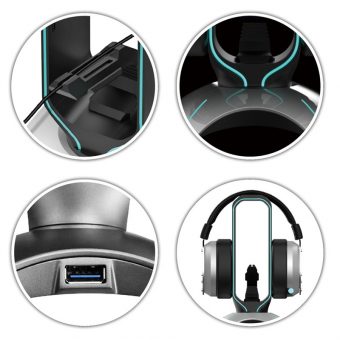 LC-Power USB Hub & Headphone Holder LC-HUB-HEAD-BUNGEE - Image 7