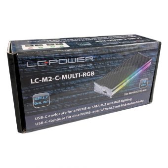 LC-Power M.2 SSD USB-C 3.1 Enclosure RGB LC-M2-C-MULTI-RGB - Image 14
