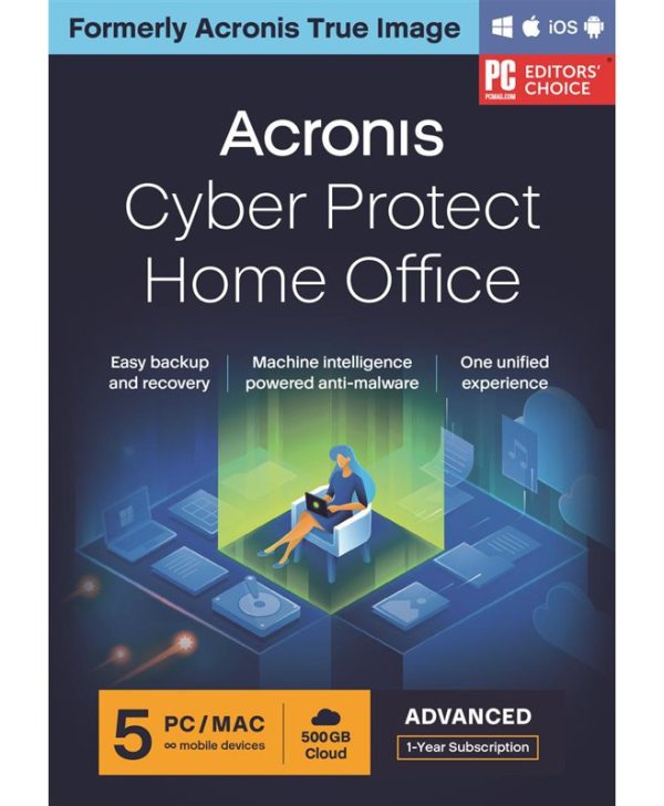 Acronis Cyber Protect Home Office Advanced 1 Year Subscription 5 Computers + 500 GB Acronis Cloud Storage ESD HOCASHLOS