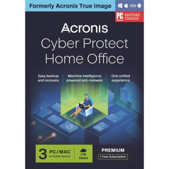 Acronis Cyber Protect Home Office Premium 1 Year Subscription 3 Computers + 1 TB Acronis Cloud Storage ESD HOQASHLOS