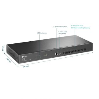 TP-Link TL-SX3008F JetStream 8-Port SFP+ Rackmount 10GB Managed Switch - Image 3