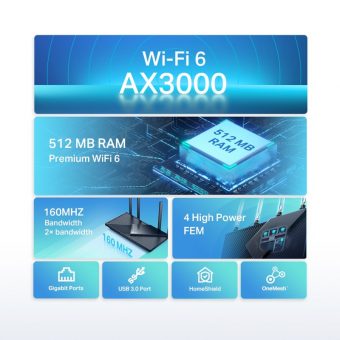 TP-Link Archer AX3000 Dual Band Gigabit Wi-Fi 6 Modem/Router ARCHER AX55 - Image 4