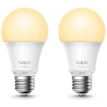 TP-Link Tapo Smart LED Bulb Wi-Fi E27 806lm 8.7W Dimmable White Warm L510E(2-PACK)