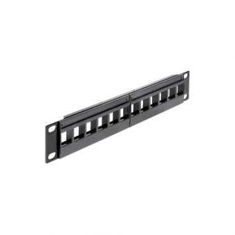 Delock Keystone Patch panel 1U 10" 12-Port black 43259