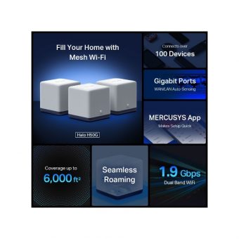 Mercusys AC1900 Whole Home Mesh Wi-Fi System Halo H50G(3-pack) - Image 3