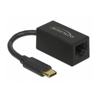 Delock Compact Lan Adapter USB Type-C Male / RJ45 Gigabit Fem black 65904 - Image 2