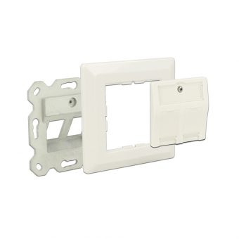 Delock Wall Outlet (60mm) 2-Port Keystone White 86202 - Image 2