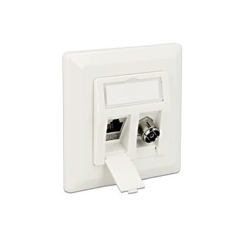 Delock Wall Outlet (60mm) 2-Port Keystone White 86202 - Image 3
