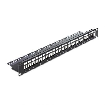 Delock Keystone Patch Panel 1U 19" 24-Port Black 43277