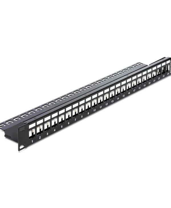 Delock Keystone Patch Panel 1U 19" 24-Port Black 43277