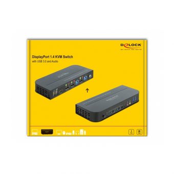 Delock KVM Switch 2x DisplayPort 1.4 / USB Black 11482