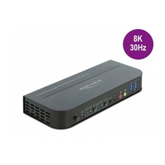 Delock KVM Switch 2x DisplayPort 1.4 / USB Black 11482 - Image 2