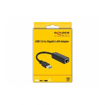 Delock Lan Adapter USB Type-A Male / RJ45 Gigabit Fem Black 62616