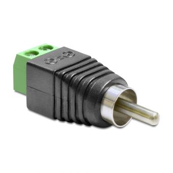 Delock Terminal Block 2-Pin to RCA male 5mm Black 65417