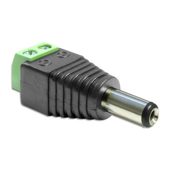 Delock Terminal Block 2-Pin to DC 2.5 x 5.5 mm Male 5mm Black 65487