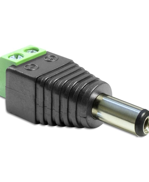 Delock Terminal Block 2-Pin to DC 2.5 x 5.5 mm Male 5mm Black 65487