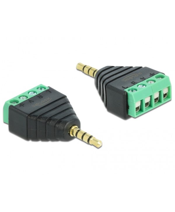 Delock Terminal Block 4-Pin to Stereo Jack Audio 3.5mm Black 65453