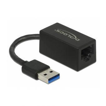 Delock Compact Lan Adapter USB Type-A Male / RJ45 Gigabit Fem Black 65903 - Image 2