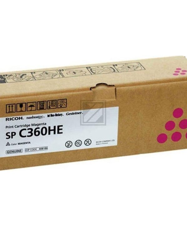 Ricoh SPC360HE Toner Magenta 5k Pgs 408186
