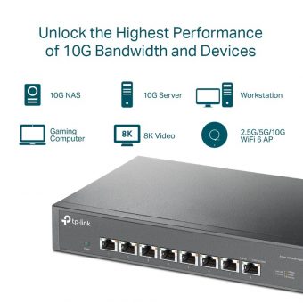 TP-Link 8-Port 10GBase-T Desktop Switch TL-SX1008 V2 - Image 6