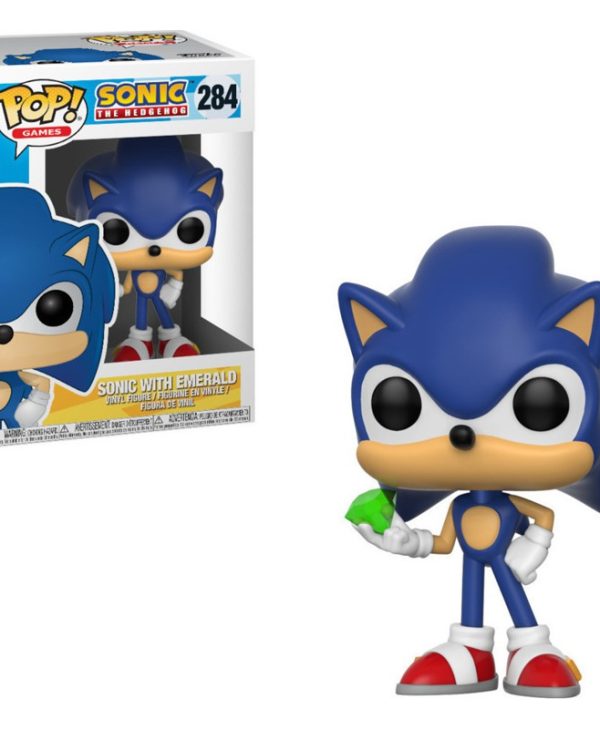 Funko Pop! Games: Sonic The Hedgehog - Sonic With Emerald #284 Vinyl Figure 889698201476