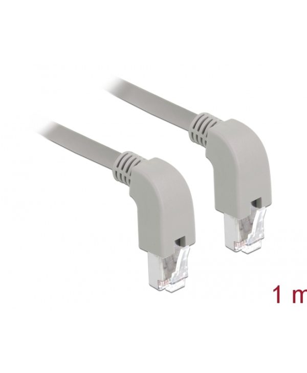 Delock SF/UTP RJ45 Cat.5e 90-degree Down 1m Grey 85859