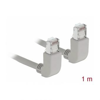 Delock SF/UTP RJ45 Cat.5e 90-degree Up 1m Grey 83511