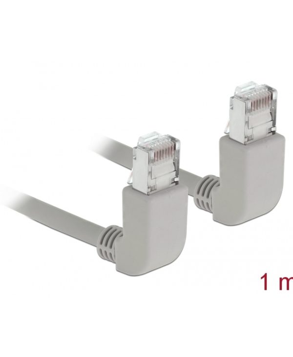 Delock SF/UTP RJ45 Cat.5e 90-degree Up 1m Grey 83511