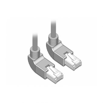 Delock SF/UTP RJ45 Cat.5e 90-degree Up 1m Grey 83511 - Image 3