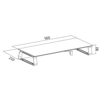 LogiLink Tabletop Monitor Riser 56cm Long Glass Top BP0027 - Image 3