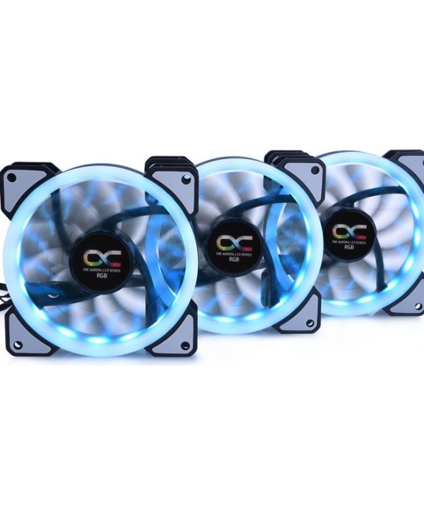Alphacool Eiszyklon Aurora LUX  Digital ARGB 12cm Case Fan Black 3-Pack With Controller 1015791