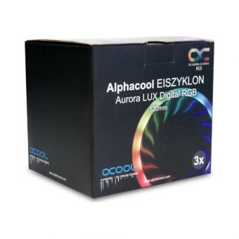 Alphacool Eiszyklon Aurora LUX  Digital ARGB 12cm Case Fan Black 3-Pack With Controller 1015791 - Image 9