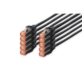 Digitus S/FTP RJ45 Cat.6 LSOH Snagless 2m Black 10 pcs. DK-1644-020-BL-10 - Image 2