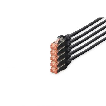 Digitus S/FTP RJ45 Cat.6 LSOH Snagless 10m Black 5 pcs. DK-1644-100-BL-5 - Image 2