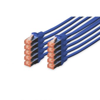 Digitus S/FTP RJ45 Cat.6 LSOH Snagless 0.25m Blue 10pcs. DK-1644-0025-B-10 - Image 2