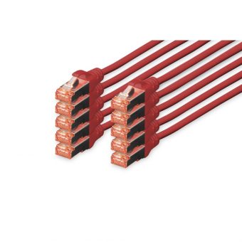 Digitus S/FTP RJ45 Cat.6 LSOH Snagless 0.5m Red 10pcs. DK-1644-005-R-10 - Image 2