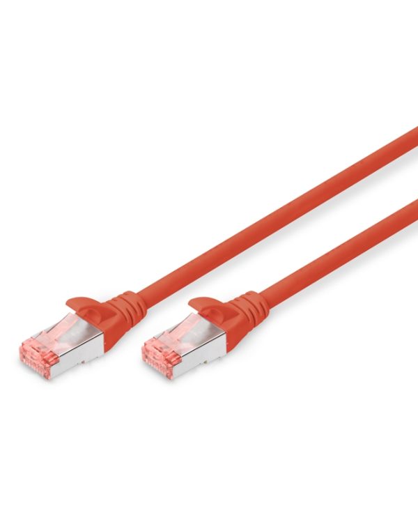 Digitus S/FTP RJ45 Cat.6 LSOH Snagless 1m Red 10pcs. DK-1644-010-R-10